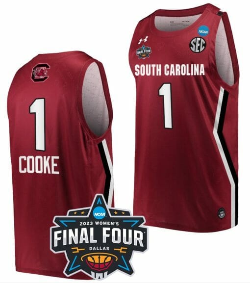 Zia Cooke Jersey South Carolina Gamecocks College Basketball 2023 NCAA Final Four Garnet Garnet #1