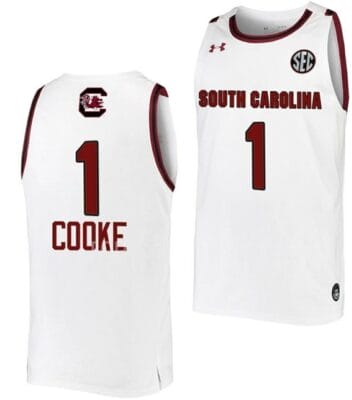 Zia Cooke Jersey South Carolina Gamecocks College Basketball White #1 8 Zia Cooke Jersey South Carolina Gamecocks College Basketball White #1