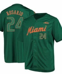 Alejandro Rosario Jersey Miami Hurricanes Baseball NCAA College Green Alumni #24