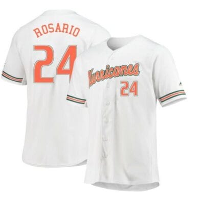 Alejandro Rosario Jersey Miami Hurricanes Baseball NCAA College White Alumni #24
