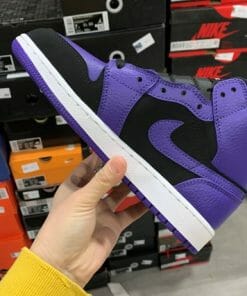 Alternative view of Air Jordan 1 Mid Black Purple