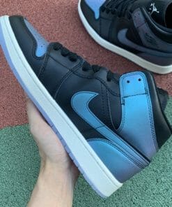 Air Jordan 1 Mid Black Turquoise Chameleon