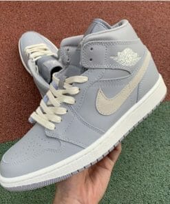 Alternative view of Air Jordan 1 Mid Little Earl Haze Gray Purple