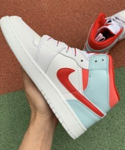 Air Jordan 1 Mid White Red Ice Blue