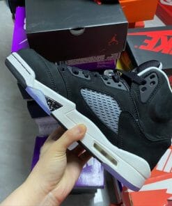 Alternative view of Air Jordan 5 Oreo Black