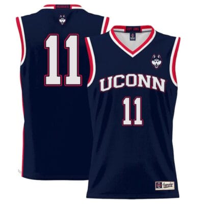 Alex Karaban Jersey UConn Huskies College Basketball No Name Navy #11