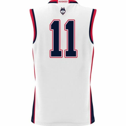 Alex Karaban Jersey UConn Huskies College Basketball White Red Border #11