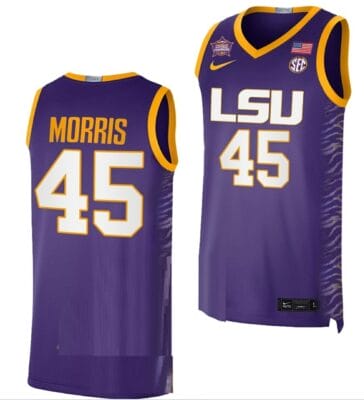 Alexis Morris Jersey LSU Tigers 2023 NCAA Basketball National Champions Purple #45 6 Alexis Morris Jersey LSU Tigers 2023 NCAA Basketball National Champions Purple #45
