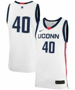 Andre Johnson Jr Jersey UConn Huskies College Basketball No Name White #40