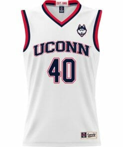 Andre Johnson Jr Jersey UConn Huskies College Basketball White Red Border #40
