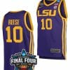 Angel Reese Jersey LSU Tigers College Basketball 2023 National Championship Bound Purple #10