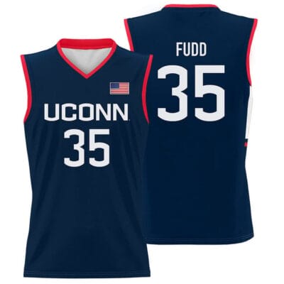 Azzi Fudd Jersey UConn Huskies College Basketball Navy #35