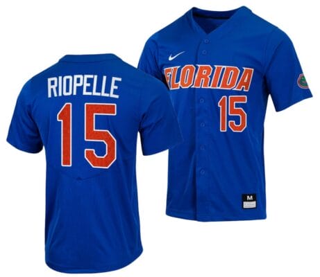 BT Riopelle Jersey Florida Gators College Baseball Full-Button Royal #15 6 BT Riopelle Jersey Florida Gators College Baseball Full-Button Royal #15