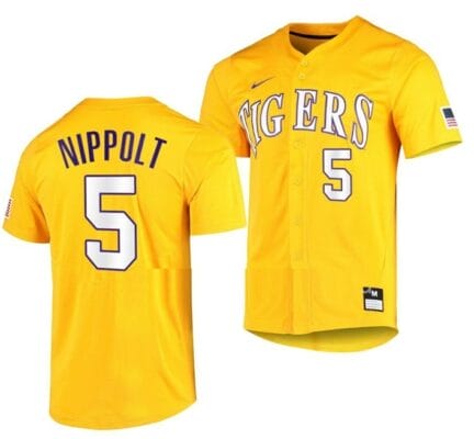 Ben Nippolt Jersey Lsu Tigers Baseball NCAA College Vapor Untouchable Elite Gold #5