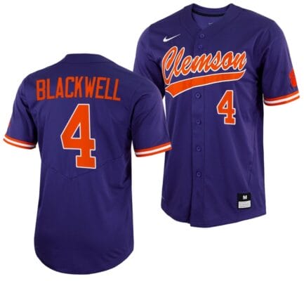 Benjamin Blackwell Jersey Clemson Tigers College Baseball Purple Full-Button #4