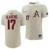 Brady Slavens Jersey Arkansas Razorbacks College Baseball Full-Button Natural #17
