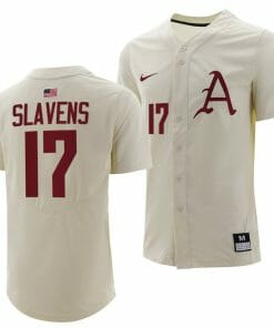 Brady Slavens Jersey Arkansas Razorbacks College Baseball Full-Button Natural #17