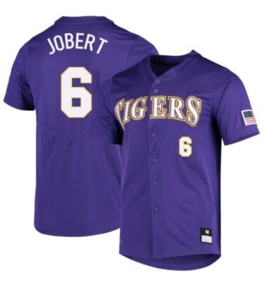 Brayden Jobert Jersey LSU Tigers Baseball NCAA College Purple Alumni #6 6 Brayden Jobert Jersey LSU Tigers Baseball NCAA College Purple Alumni #6