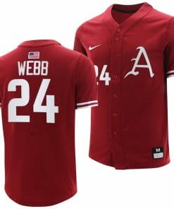 Braydon Webb Jersey Arkansas Razorbacks College Baseball Cardinal #24