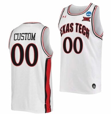 Custom Texas Tech Jersey Name and Number College Basketball 2022 NCAA March Madness Retro
