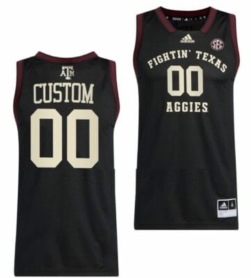 Custom Texas AM Aggies Jersey Name and Number College Basketball Swingman Black 6 Custom Texas AM Aggies Jersey Name and Number College Basketball Swingman Black