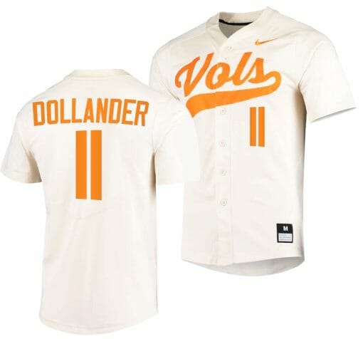 Chase Dollander Jersey Tennessee Volunteers Baseball NCAA College 2023 MLB Draft Top prospects White #11
