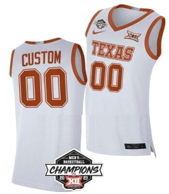 Custom Texas Longhorns Jersey Name and Number College Basketball Champs Logo White 6 Custom Texas Longhorns Jersey Name and Number College Basketball Champs Logo White