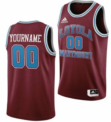 Custom Loyola Marymount Lions Jersey Name and Number College Basketball Wine Throwback