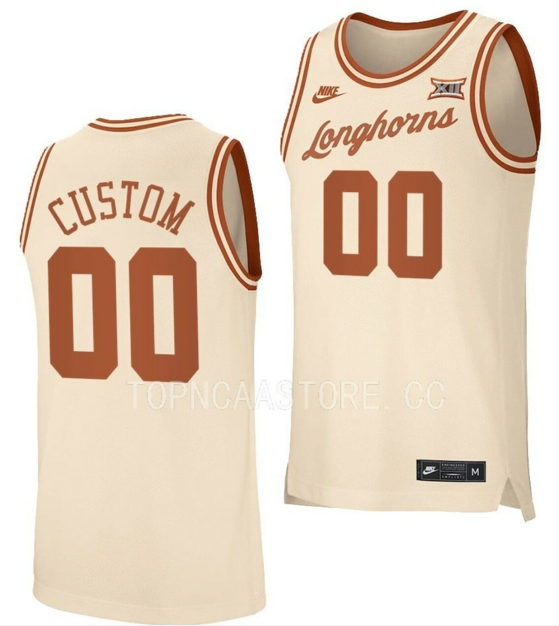 Custom Texas Longhorns Jersey Name and Number College Basketball Cream Retro 1 Custom Texas Longhorns Jersey Name and Number College Basketball Cream Retro