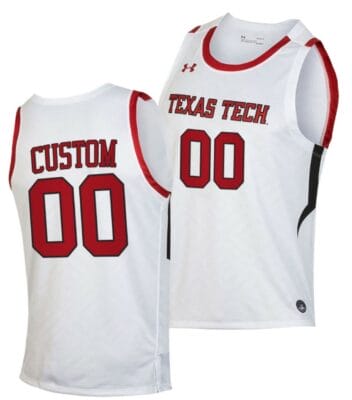 Custom Texas Tech Jersey Name and Number College Basketball White