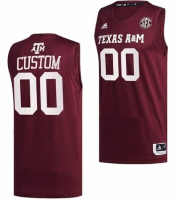 Custom Texas AM Aggies Jersey Name and Number College Basketball Maroon