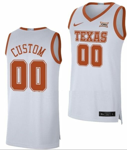 Custom Texas Longhorns Jersey Name and Number College Basketball White Limited