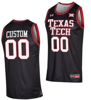 Custom Texas Tech Jersey Name and Number College Basketball Black