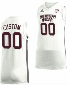 Custom Mississippi State Bulldogs Jersey Name and Number College Basketball White