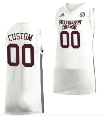 Custom Mississippi State Bulldogs Jersey Name and Number College Basketball White