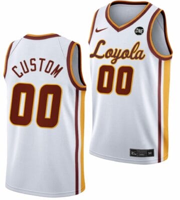 Custom Loyola Ramblers Jersey Name and Number College Basketball MVC Championship White