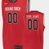 Custom Texas Tech Jersey Name and Number College Basketball Red Replica