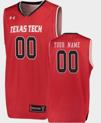 Custom Texas Tech Jersey Name and Number College Basketball Red Replica