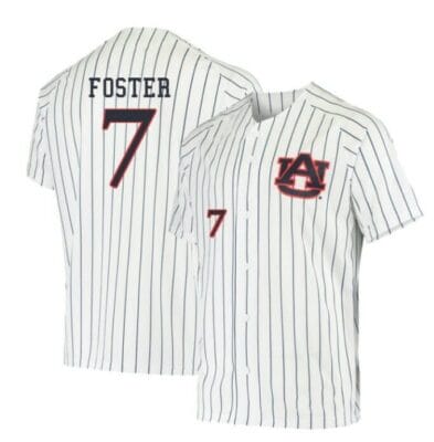 Cole Foster Jersey Auburn Tigers Baseball Under Armour NCAA College White Stripe Alumni #7