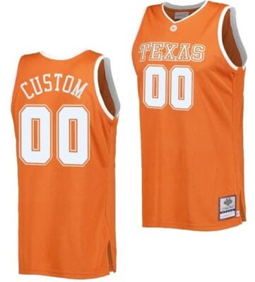 Custom Texas Longhorns Jersey Name And Number College Basketball Orange Throwback