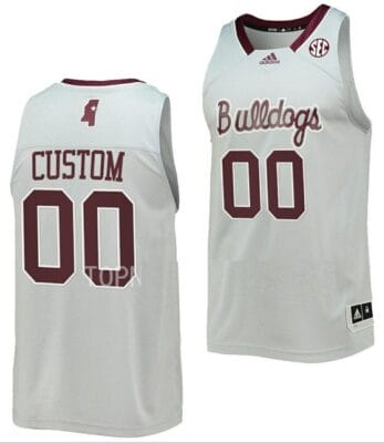 Custom Mississippi State Bulldogs Jersey Name and Number College Basketball Retro Gray