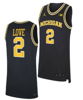 Caleb Love Jersey Michigan Wolverines College Basketball Replica Jersey Navy #2