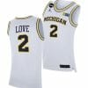 Caleb Love Jersey Michigan Wolverines College Basketball Replica Jersey White #2