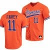 Chad Fairey Jersey Clemson Tigers College Baseball Orange Full-Button #11 3 Chad Fairey Jersey Clemson Tigers College Baseball Orange Full-Button #11