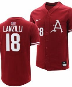 Chris Lanzilli Jersey Arkansas Razorbacks College Baseball Cardinal #18