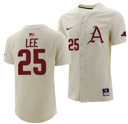 Cliff Lee Jersey Arkansas Razorbacks College Baseball Full-Button Natural #25