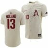 Connor Noland Jersey Arkansas Razorbacks College Baseball Full-Button Natural #13