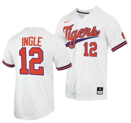 Cooper Ingle Jersey Clemson Tigers College Baseball White #12