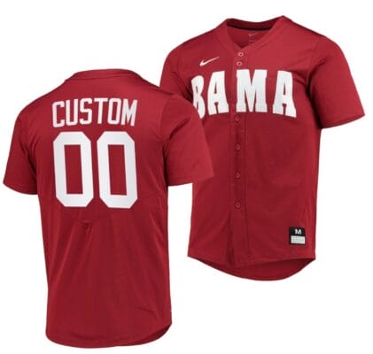 Custom Alabama Baseball Jersey Crimson Tide Name and Number NCAA College Replica Red 6 Custom Alabama Baseball Jersey Crimson Tide Name and Number NCAA College Replica Red