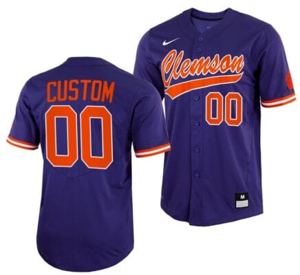 Custom Clemson Tigers Baseball Jersey Name and Number NCAA College Purple 6 Custom Clemson Tigers Baseball Jersey Name and Number NCAA College Purple